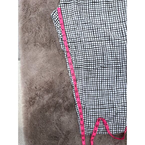 Eileen Fisher Size XL White & Black Tencel Crepe Slouchy Cropped Checkered Pants - Picture 8 of 10